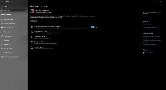 KB5041585 update issue with install error 0x800f0823