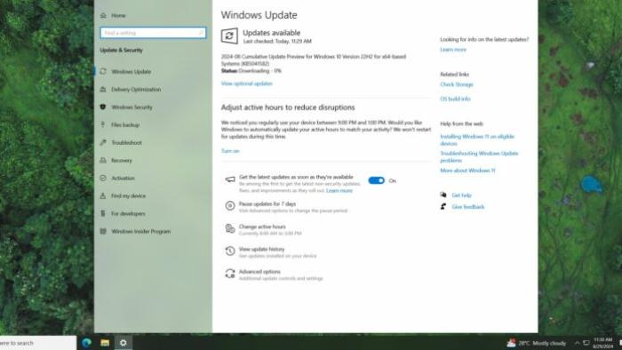 Windows 10 KB5041582 update