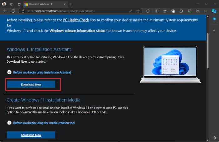 download windows media installation assistant