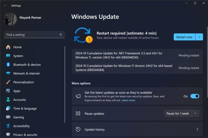 KB5044284 Windows Update