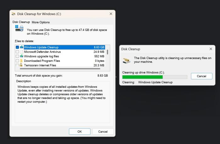 Windows Update 8.63GB cache in Windows 11 24H2