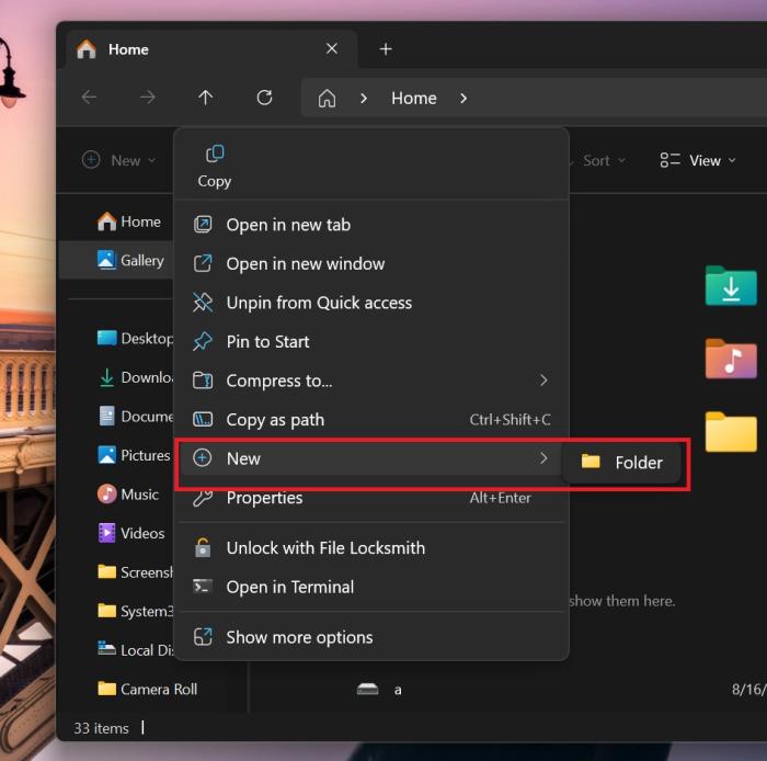 new option in the Windows 11 24h2 file explorer context menu