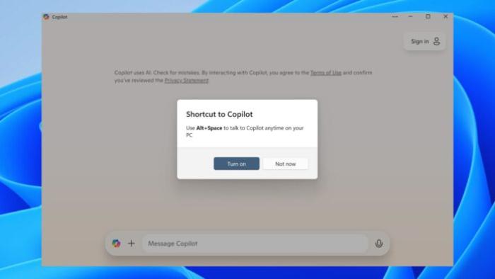 Copilot Alt-Space on Windows 11