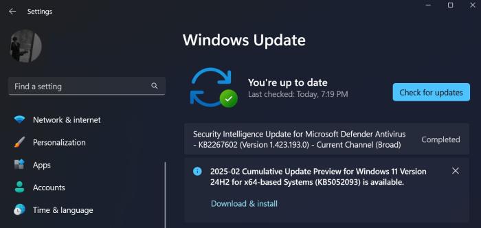 Windows 11 KB5052093 install fails, gets pulled, then re-released