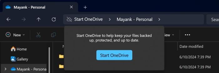 File Explorer startup backup option