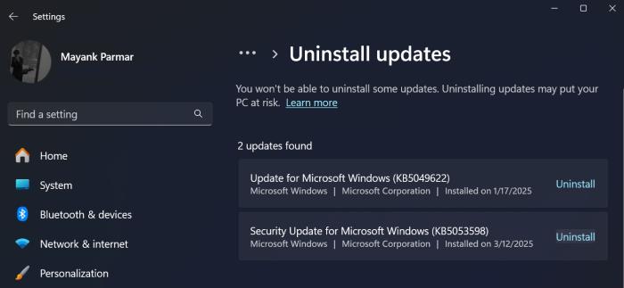 Windows 11 KB5053598 issues, install fails, RDP disconnects, BSODs Windows 11
24H2