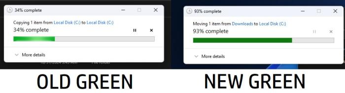 Darker progress bar in File Explorer
