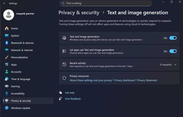 Text and image generation
