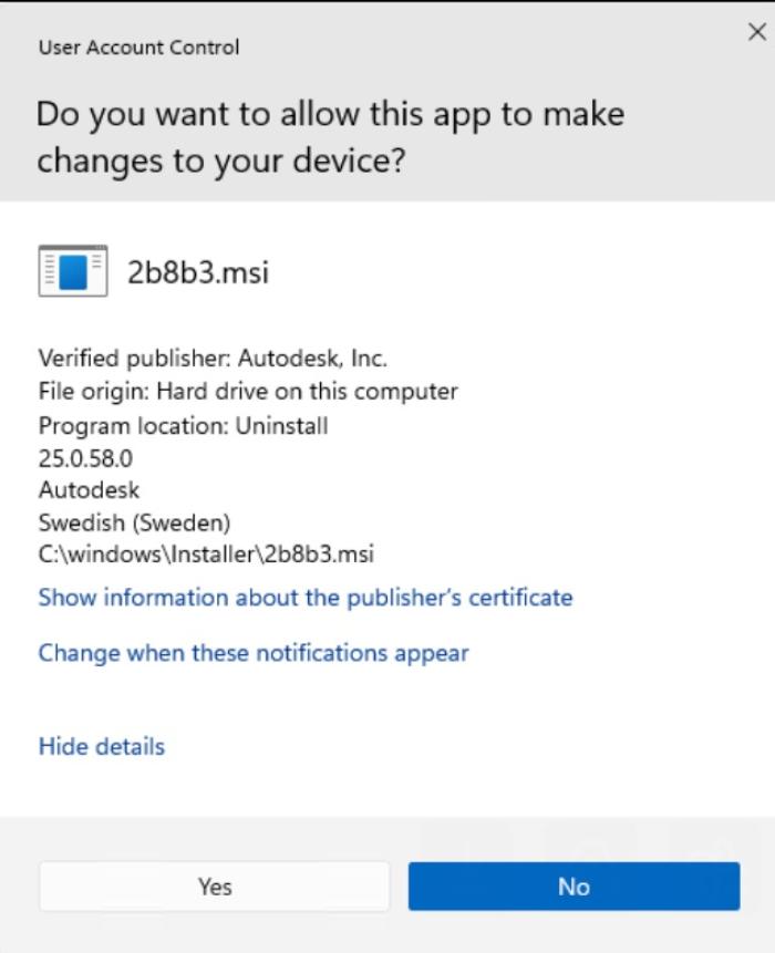 UAC prompt after Windows 11 24H2 update
