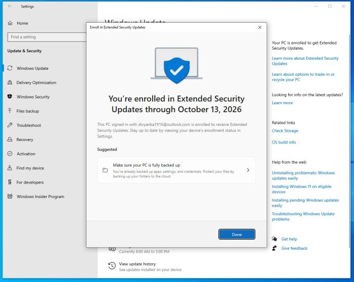 Windows 10 ESU