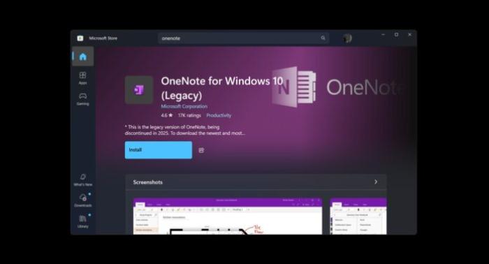 OneNote for Windows 10 legacy OneNote for Windows 10 legacy