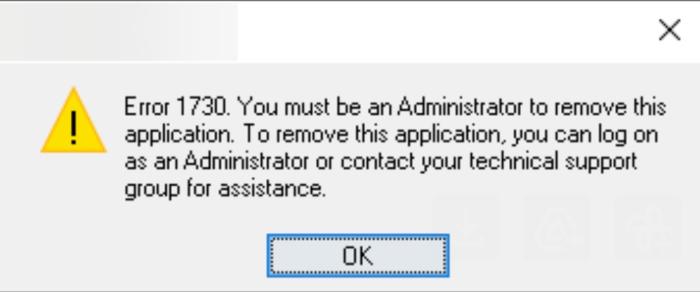 Windows 11 update triggers .MSl admin UAC prompts, universities affected with
Error 1730