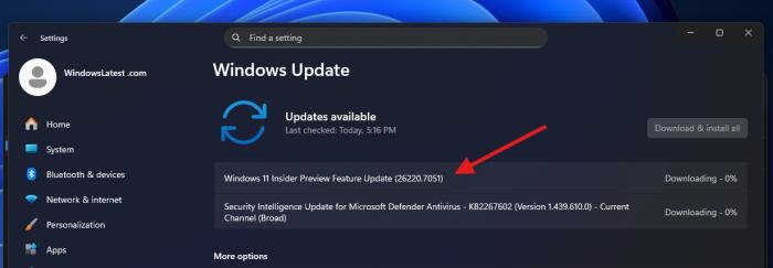 Windows Insider Update title