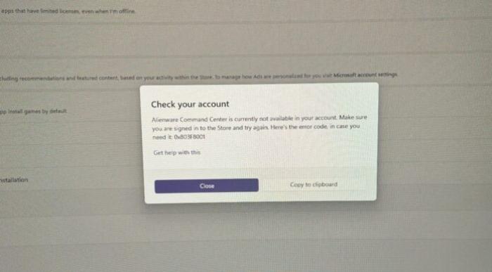 Windows 11 0x803F8001 error Windows 11 0x803F8001 error